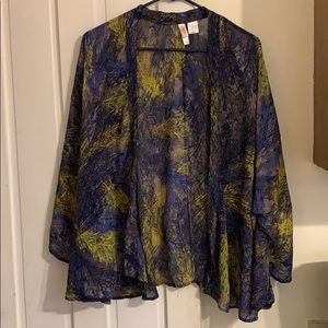 Feather Print Kimono